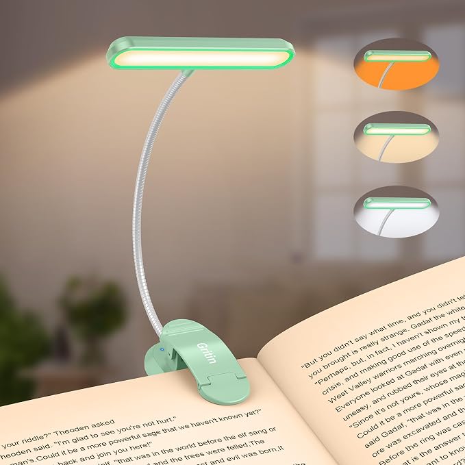 Gritin Rechargeable Book Light for Reading in Bed by Gritin
