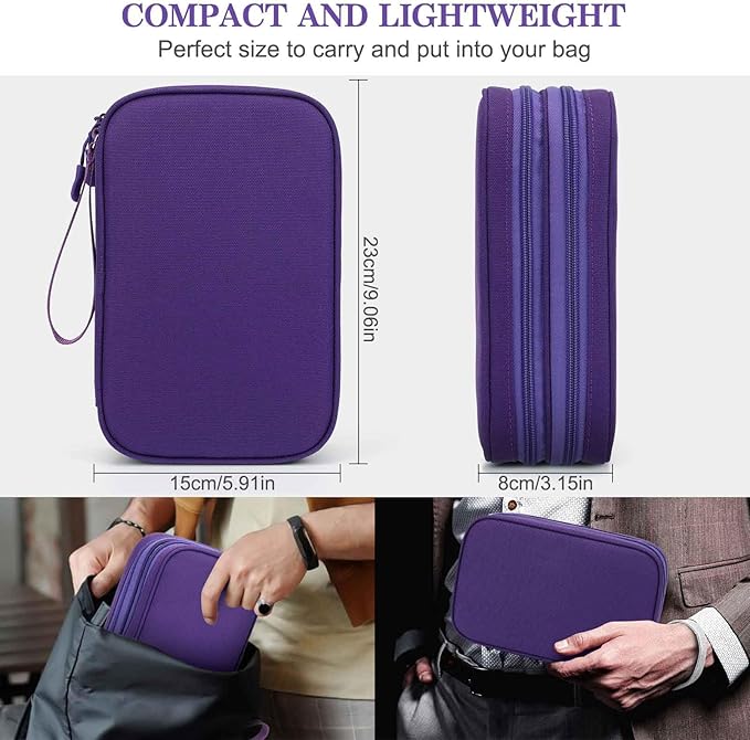 FYY Electronic Organizer, Travel Tech Pouch Bag, Waterproof, Double Layers - Image 2