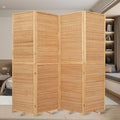 Bamboo Mesh Woven Room Divider 5.6FT, 4 Panel Folding Privacy Screen, Folding by JVVMNJLK