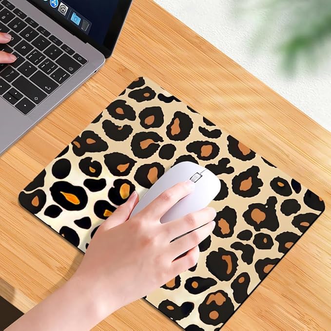 Into The Wild Leopard Print Case Square Mouse pad, Texture, Waterproof, Anti Slip Rubber Base, Computer Mouse pad, Laptop Mouse pad
