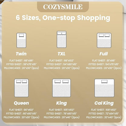 Full Sheet Set - 4 Piece Silky Ultra Soft Breathable Bed Sheet Set, 16" Deep Pocket for Mattress,Hotel Luxury Clearance Full Size Sheet Sets & Wrinkle Free,Easy Care Cooling Bedding Sheets（White）