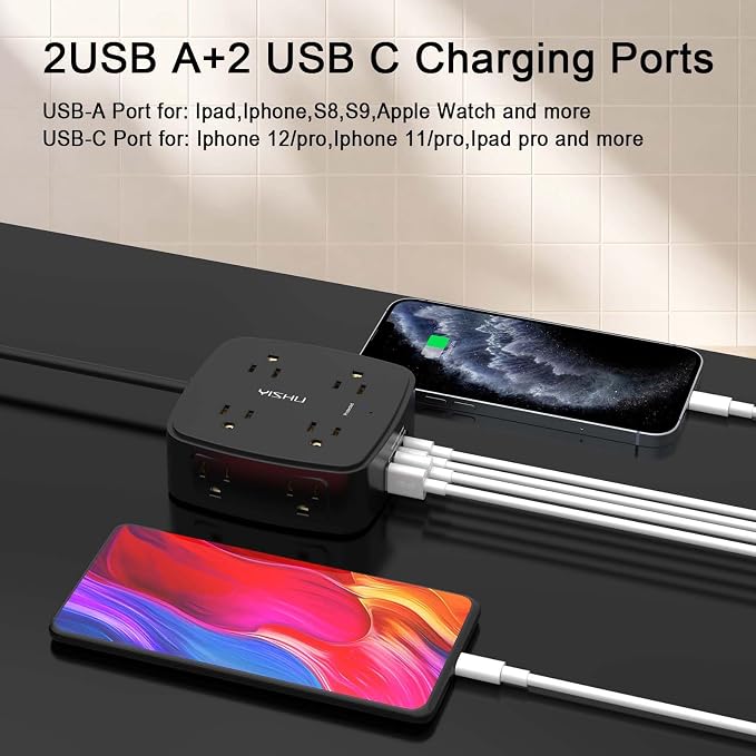5Ft Surge Protector Power Strip - Image 3