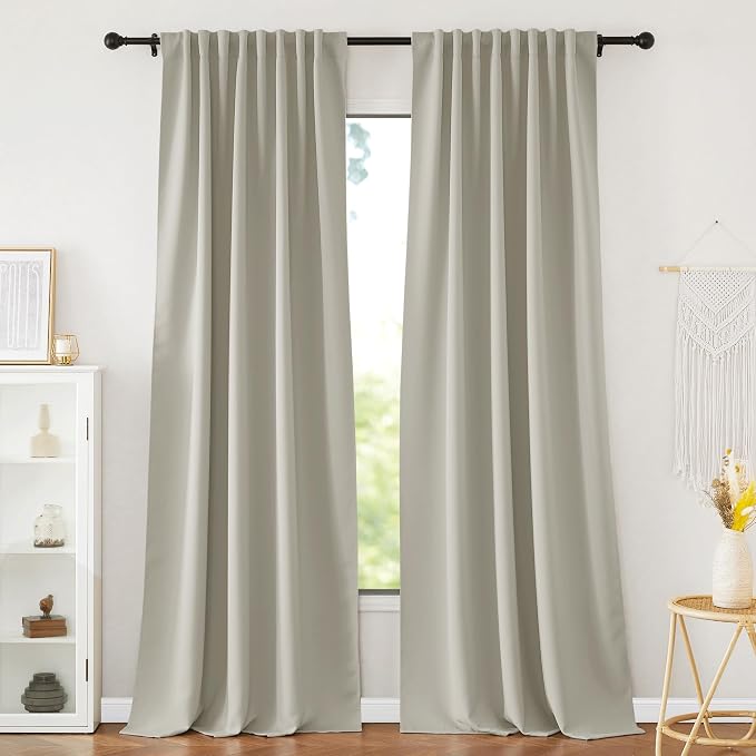 NICETOWN Natural Curtains 108" Length - Image 2
