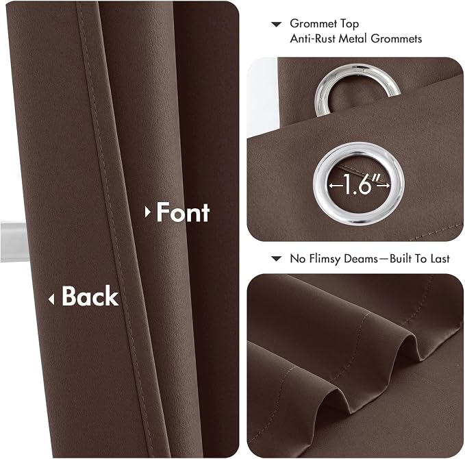 MIULEE Blackout Curtains for Bedroom 2 Panels 40 x 84 Inch Long Dark Brown | - Image 4