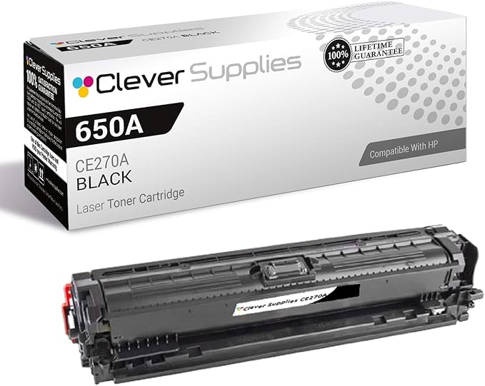 CS Replacement Toner Cartridge Compatible with HP Enterprise CP5525dn CE270A Black 650A Color CP5520 CP5520dn CP5520n Enterprise M750 CP5520dn M750dn CP5520n Black