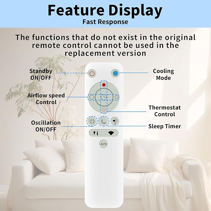 LUNOAOA Upgrade Glowing Remote Control Replacement No Setup for Dyson Pure Hot+Cool Fan Purifying Heater HP00 HP01 with Magnetic(Part NO.967197-13)