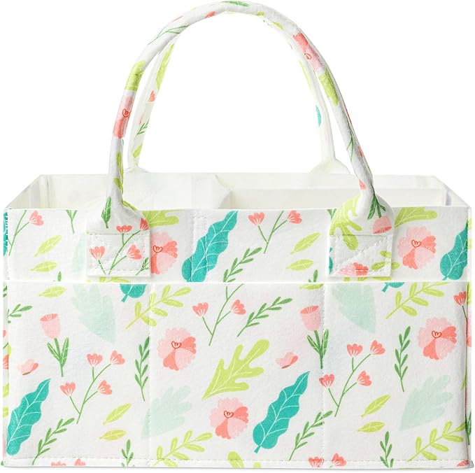 Mr. Pen- Baby Diaper Caddy Organizer, Blooming Palette | Nursery Storage Bin by MrPen