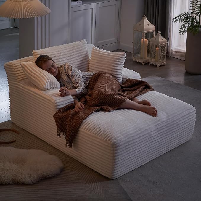 Oversized Chaise Lounge Chair Indoor, Comfy Fluffy Cloud Couch, Modern Deep - Image 7