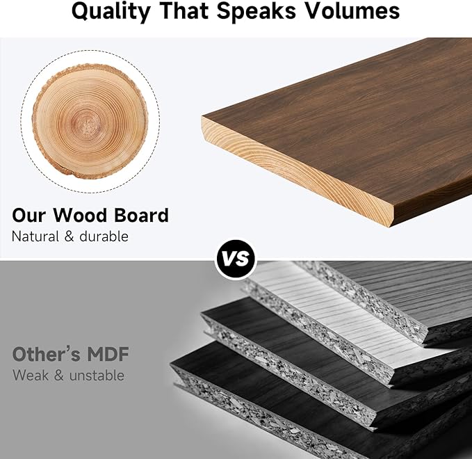 NestNeat Dual Monitor Stand, 35.4 Inch Monitor Stand Riser for 2 Monitors, 2 Tiers Wood Desk Shelf with Storage, Desktop Organizer Stand for Computer, Laptop, Printer, TV (Black Walnut, 35.4in)