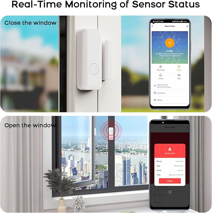 Alarm System for Home Security,Wireless Security System with WiFi+GSM/4G Phone App Control,Door/Window Sensors,SOS Button,Instant Alerts & Auto Alarm Dial,Compatible with Alexa NO Monthly Fees