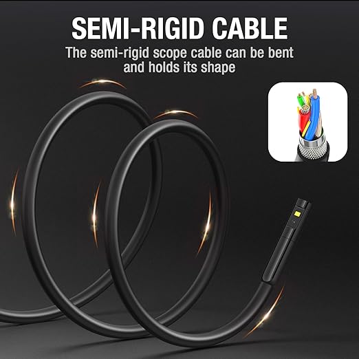 Dual Lens Endoscope Camera with Light, Teslong 4.3" HD Snake Borescope Inspection Camera, Automotive Scope Cam with Flexible Cable, Home Waterproof Fiber Optic for Sewer Drain Pipe (16.5FT)