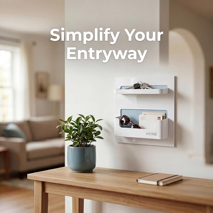 Bedside Shelf with Strong Sticky Gel, Wall Mount Organizer Holder - Image 4