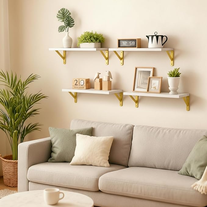 Fixwal Wall Floating Shelves for Home Decor | Wood Shelves, Natural Grain - Image 2