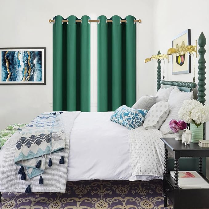 Diraysid Green Grommet Blackout Curtains - Image 3