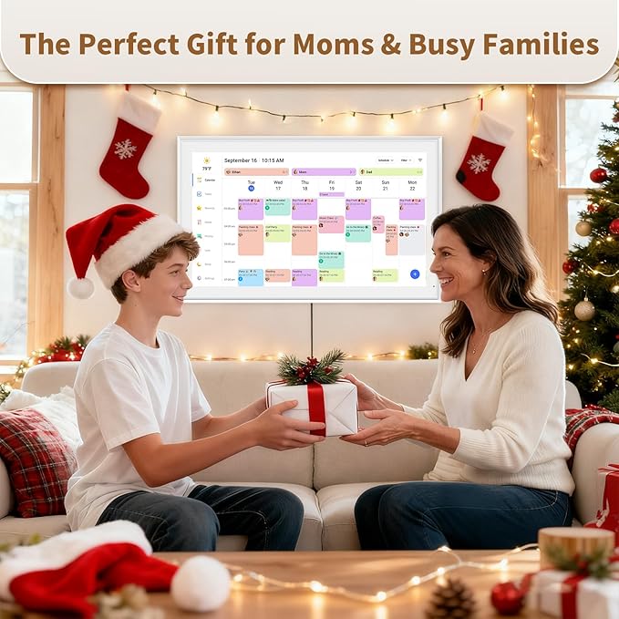 Canupdog 21.5 Inch Digital Calendar, Electronic Planner & Chore Chart with 1920x1080P IPS Touchscreen, Task Rewards System, Interactive Display for Family Schedules, Christmas Gifts for Women Mom