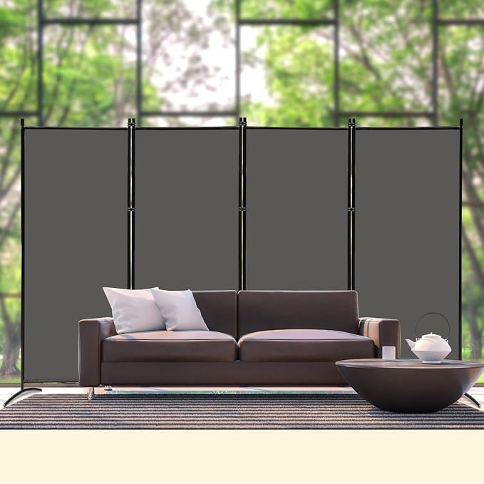 MAYOLIAH 4 Panel Privacy Screen Room Dividers 6FT Tall Portable Office Wall | - Image 2