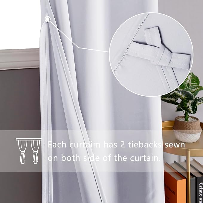 DWCN Room Darkening Curtains for Bedroom, 70 x 63 Inches - Image 2