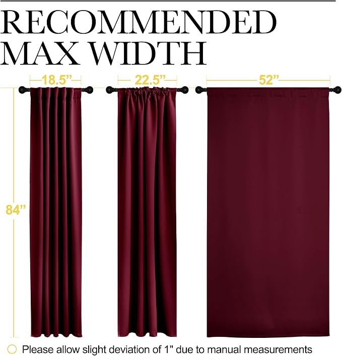 NICETOWN Wine Red Blackout Curtains - Image 7