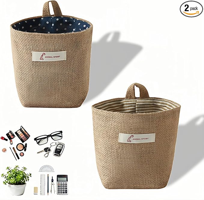 Machine Washable Hemp Cotton Hanging Organizer by SAYUANVA