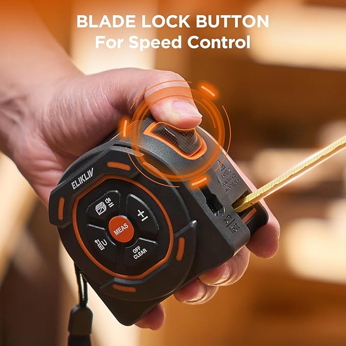 Laser Tape Measure 2-in-1, 197Ft Laser Distance Meter & 16Ft Digital Tape Measure, with LCD Display, Pythagorean Mode, Area/Volume Calculation, USB-C Rechargeable for Woodworking and Construction