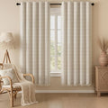 Boho Blackout Plaid Curtains 72 Inch Drapes Linen Blend 2 Panels | Vintage by Unknown
