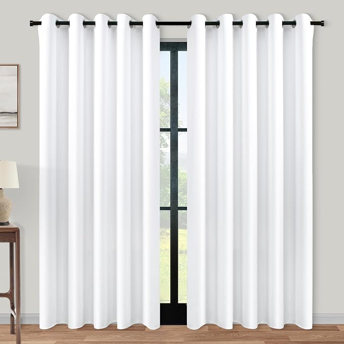 KOUFALL 96 Inch Curtains 2 Panel Set, Semi Blackout Extra Wide Living Room - Image 3