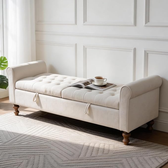 Aoiy & Wifon 65.7" W Large Storage Ottoman Bench, King Size End of Bed Storage by AoiyWifon