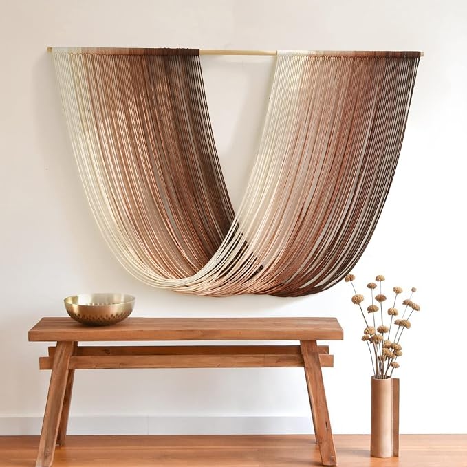 Flber Tie-Dye Macrame Wall Hanging Large Bohemian Yarn Tapestry Wall Décor by FLBER