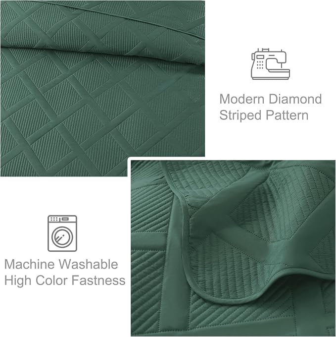 Exclusivo Mezcla California King Size Quilt, Modern Striped Pattern, - Image 5