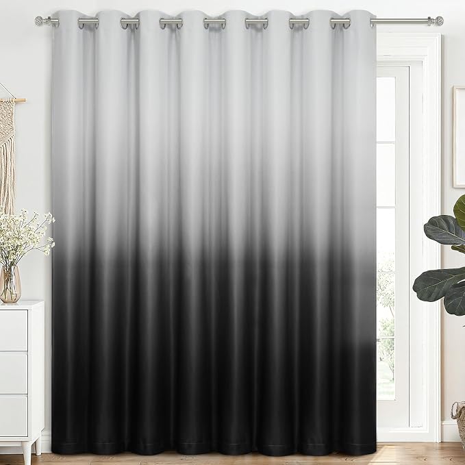 SimpleHome Ombre Gradient Black White to Gray Curtains by SimpleHome