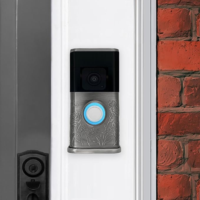 Garden Video Doorbell Cover (Compatible with Ring 3, 3 Plus, 4, Battery Plus, and Battery Pro) (Antique Pewter)