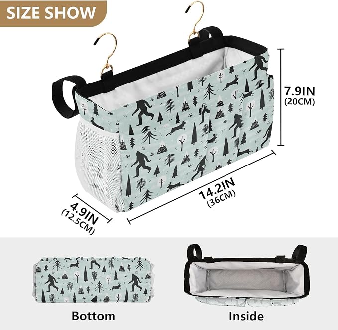 Sasquatch tag8 Bedside Caddy Storage Bag Bedside Organizer - Image 4