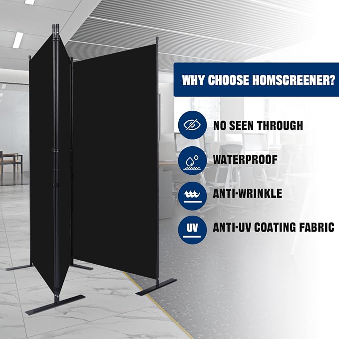 Room Divider 3 Panel-102''Wide, 6FT Room Dividers and Folding Privacy Screen | - Image 3