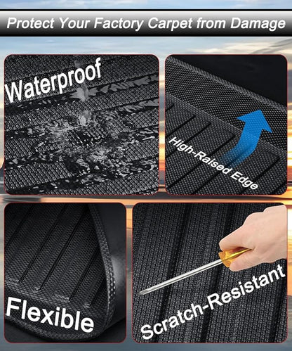 Aiqiying Floor Mats Compatible with Toyota Camry 2012-2017,All Weather Carpet Protector 3D Waterproof Durable Odorless Custom-Fit for 2007-2011 Camry Floor Liner Full Set TPE Car Liners