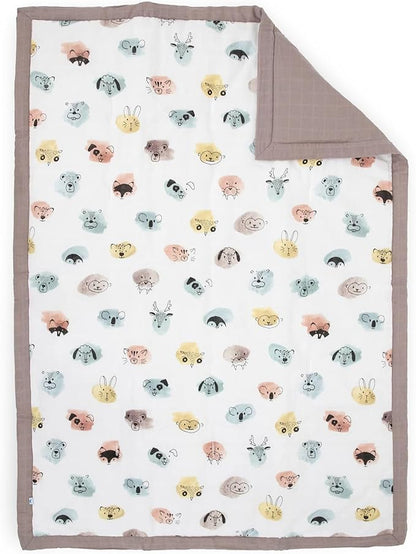 Little Unicorn Toddler Bedding 3-Piece Set | Super Soft & Breathable Muslin Fabric | for Convertible Cribs & Toddler Beds (Watercolor Critters)