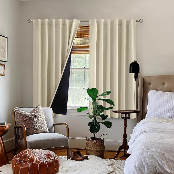 BGment Beige Short Full Blackout Curtains - Image 9