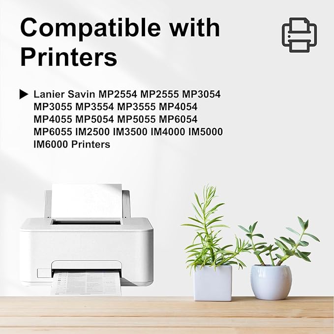 MP2554 MP3554 Toner Cartridge Replacement for Ricoh Lanier Savin MP2554 MP2555 MP3054 MP3055 MP3554 MP3555 MP4054 MP4055 MP5054 MP5055 MP6054 MP6055 IM2500 IM3500 IM4000 IM5000 Printers (2 Black )