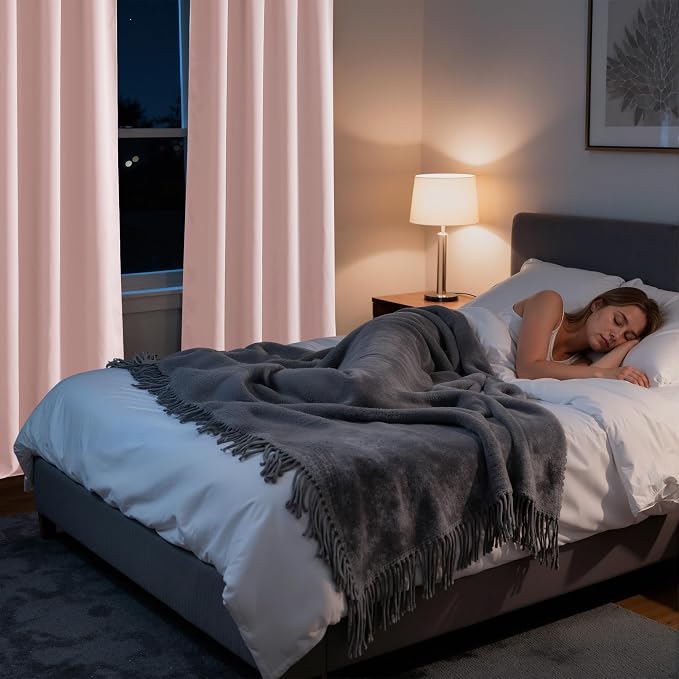 RYB HOME Bedroom Blackout Curtains 63 inches Long, 100% Blackout | Thermal - Image 5