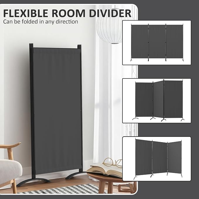 3 Panel Room Divider 6 Ft Folding Screen Room Dividers - Image 2