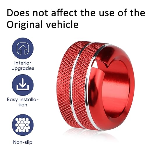 Auovo Rearview Mirrors Knob Ring Compatible with Subaru BRZ for Toyota GR86 2022-2024 2025 2026 Interior Accessories Mirror Control Switch Button Ring (Rearview Mirrors Knob Cover-1 Piece, Red)