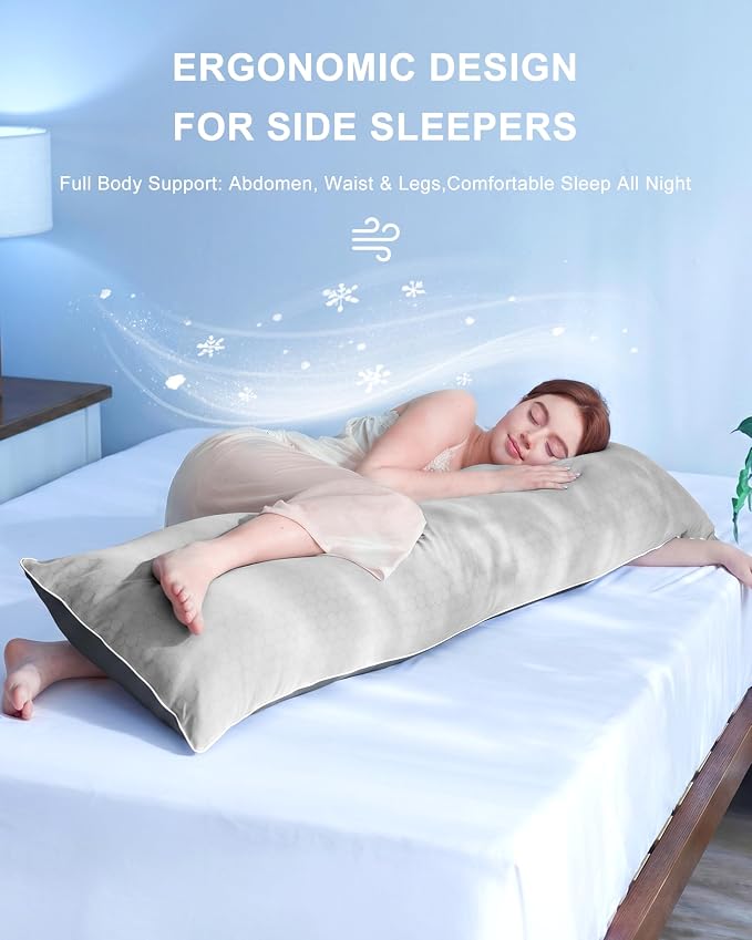 YZ HOME Cooling Body Pillow for Adults, Cold Touch Fabric | Body Pillow for - Image 3