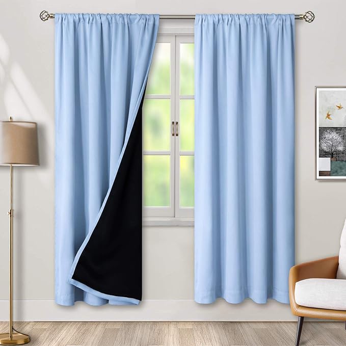 BGment Light Blue 100% Blackout Curtains by BGment