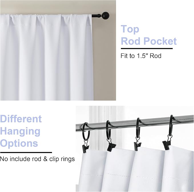 Simplebrand Pure White Light Filtering Curtains - Image 4