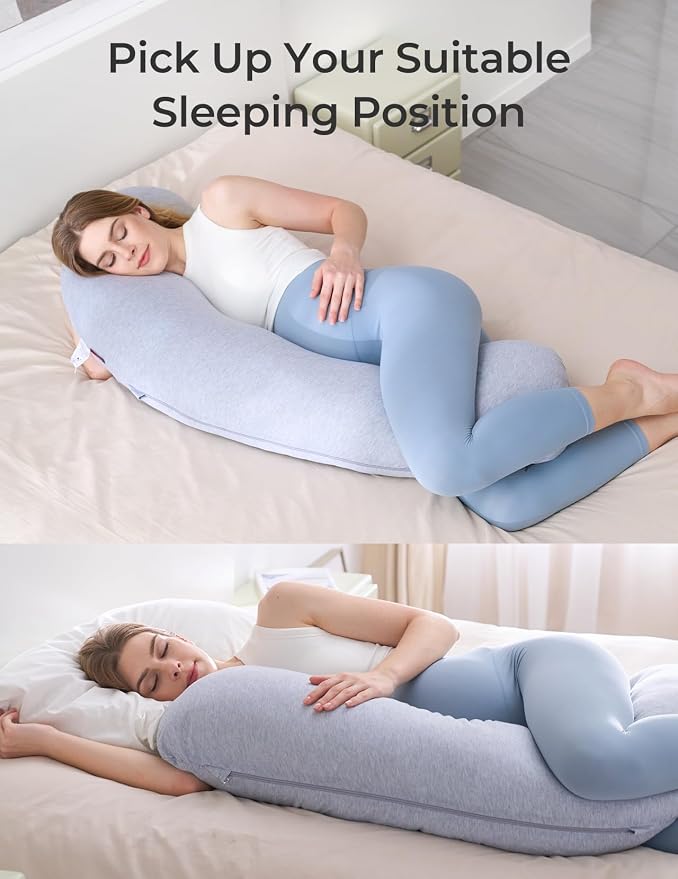 Momcozy J Shaped Pregnancy Pillow, Maternity Body Pillow - Image 7