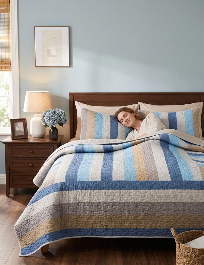 King Size Seersucker Quilt Set - Image 2