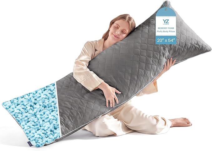 YZ HOME Long Body Pillow for Adults, Firm Body Pillow Shredded Memory Foam | by YZHOME