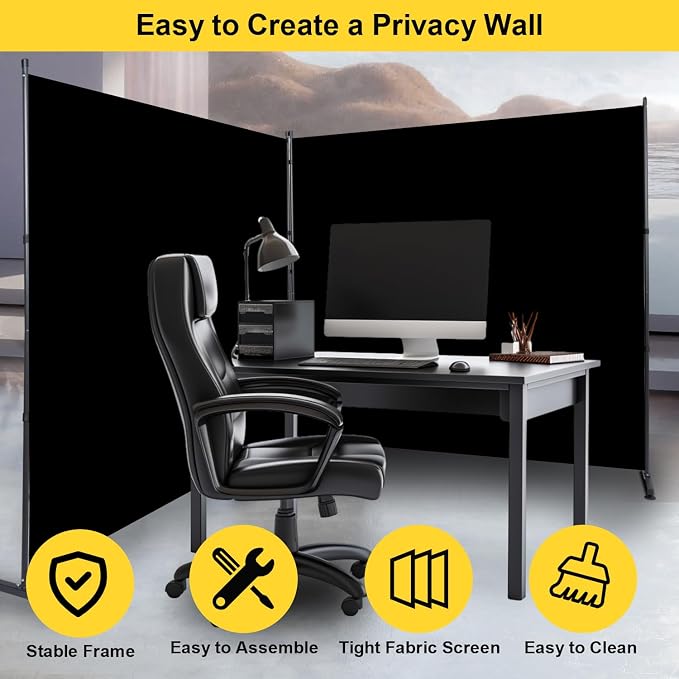 Room Divider Single Panel Folding Privacy Screen, Wall Divider - Image 4