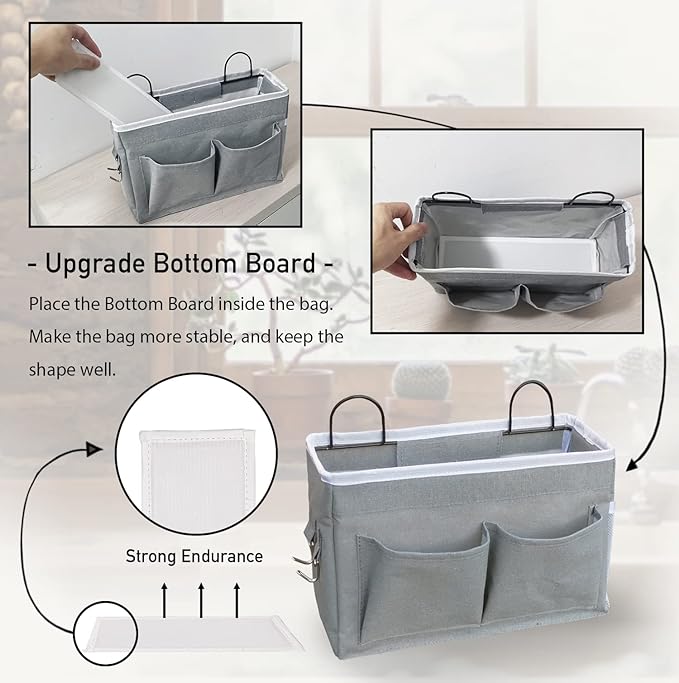Kanrichu 2pcs Middle Wall Hanging Organizer Bag, Linen Fabric Door Hanging - Image 3
