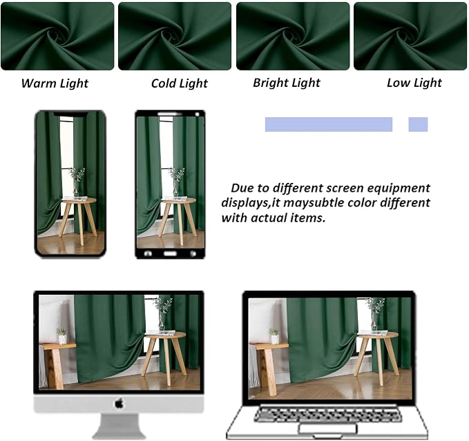 Simplebrand Ava Ever Green Short 24 Inches Blackout Curtain 2 Panels Set - Image 8