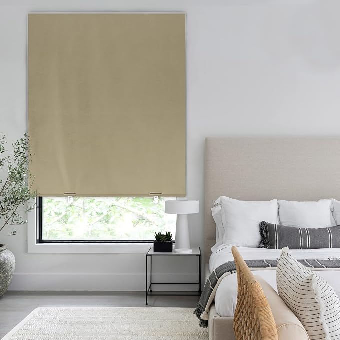 LazBlinds 100% Blackout Roller Shades, Thermal Insulated UV Protection Privacy - Image 6
